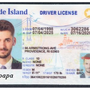 Buy Rhode Island Driver’s License and ID Card Online